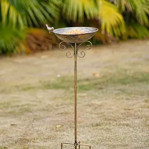36" H Bird Bath for Outside,Metal Bird Bath,Bird Feeder with Metal Stake Garden Decor