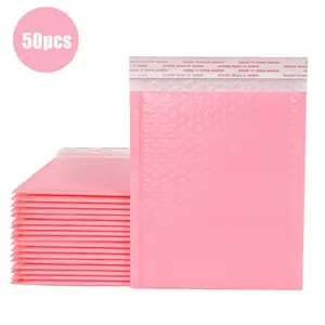 50count Bubble Mailer Self Seal Pink Bubble Padded Mailing Envelopes Bags Gift Wrap Packaging Shipping Bag Small Business Supplies