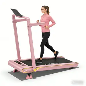 Pink Walking Pad Treadmill – Space Saving, Quiet Workout, Perfect for Small Apartments and Home Fitness Routine， Portable 3-in-1 Vibration Walking Pad