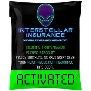 Prank - Alien Abduction Insurance Card, Receipt, Certificate - Sent 100% Anonymously - 7 Pranks in 1 Package! Funny Interstellar Area 51 Joke Mail Package on Friends and Family!