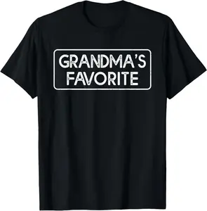 100% cotton Unisex Grandma's Favorite Grandchild Funny Grandson Granddaughter T-Shirt