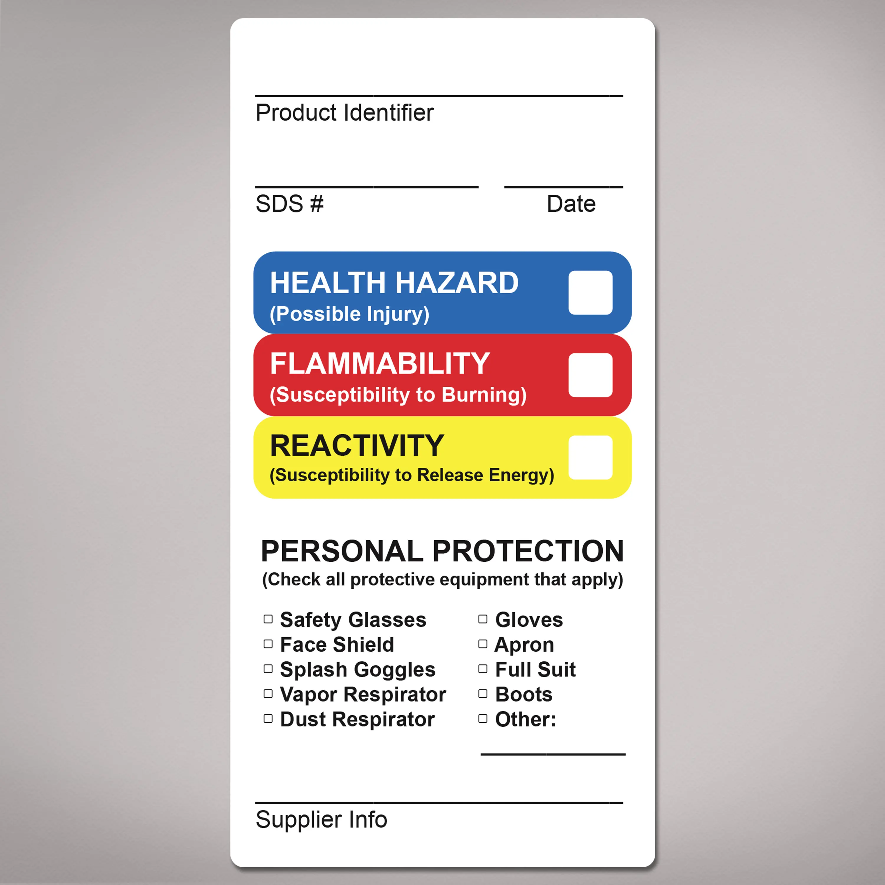 Avery HMIS Secondary Container Labels, Waterproof, Chemical Resistant, Preprinted, Handwrite-Only, 4" x 2", 20 HMIS Labels