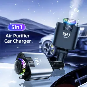 XHJ 5-in-1 Aromatherapy Starlight Car Charger, Fast Charging, Starlight Projector, Durable Anti-Tangle, Car Humidifier, No Battery Required