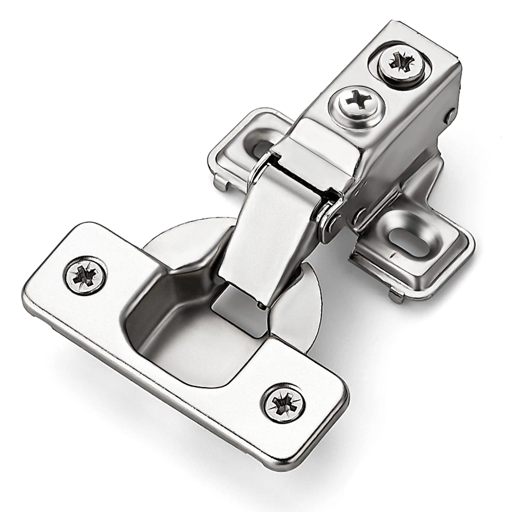 Ravinte Short Arm Kitchen Cabinet Hinges for Cabinet, Brushed Nickel 105 Degree Opening Angle Hinges, Soft Close Concealed with Mounting Screws for Face Frame Door