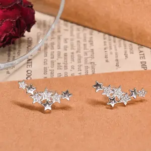 Star style diamond earrings
