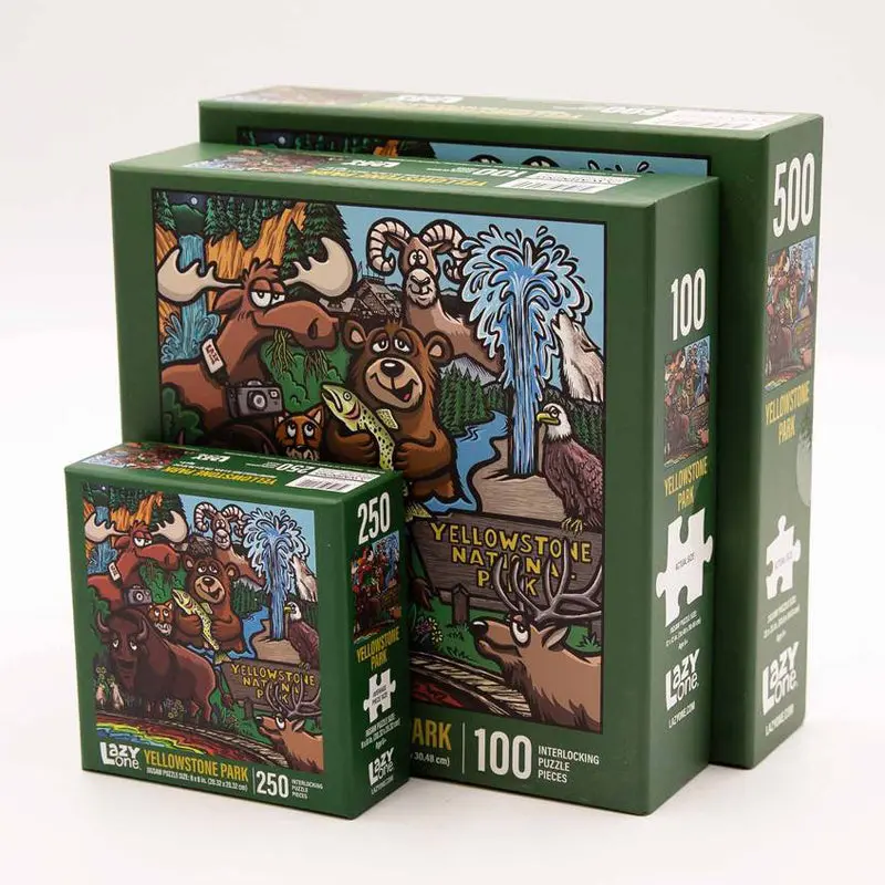 Jason Holladay-Designed Yellowstone National Park Wildlife Jigsaw Puzzle, Includes Puzzle Pieces, Jigsaw Puzzles Puzzle Art Gift Odd Pieces Puzzle