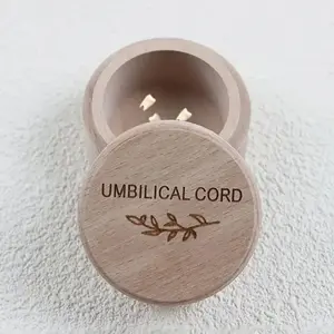 Wooden Baby Hair and Umbilical Cord Keepsake Box, Personalized Engraved Newborn Gift for Baptism, Memory Box for Baby's First Hair, Cord Storage, Memorabilia Box