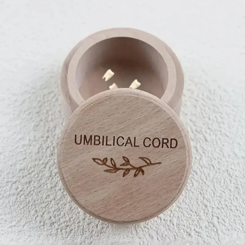Wooden Baby Hair and Umbilical Cord Keepsake Box, Personalized Engraved Newborn Gift for Baptism, Memory Box for Baby's First Hair, Cord Storage, Memorabilia Box