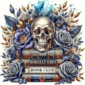 5D DIY Diamond Painting Kit, Full Drill Art Set, Skull Book Rose Design, Home Decor Gift, Needlepoint Craft Hobby, Diamond Art Tools, Handicraft