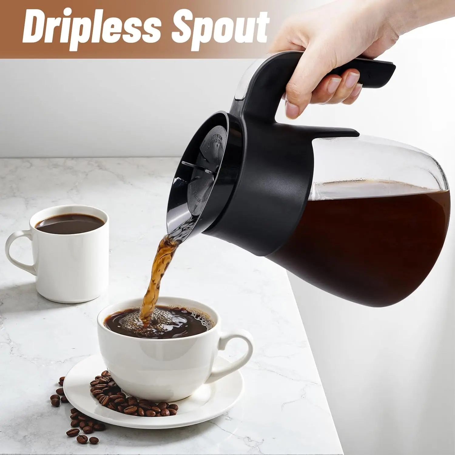 10 Cup Coffee Pot Replacement for Ninja Coffee Maker CM401 CM371 CP301  CM300 CM400 CF091, Glass Carafe Replacement with Brew-Through Lid, Ninja Coffee  Pot Replacement with Sturdy Handle - TikTok Shop