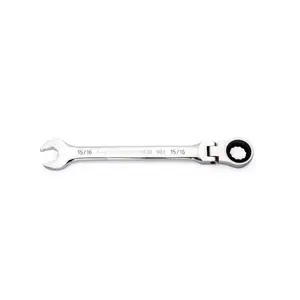 Gearwrench KD86752 10.312 in. 12-Point Flex Ratcheting 90-Tooth Combination Wrench, Full Polish Chrome