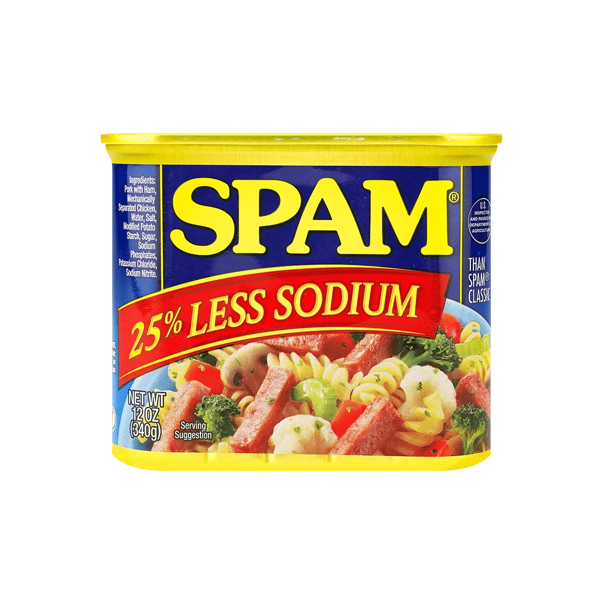 2 Pack SPAM Less Sodium 25% Reduced Salt Canned Ham, 12 oz Each - Great for Sandwiches, Hot Pot, Quick Meals