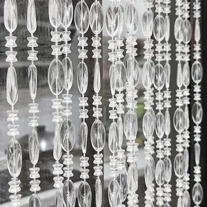 Acrylic Beaded Curtain for Doorways, Clear Hanging String Door Beads Curtain Room Divider Screen for Window, Bedroom, Living Room, Wedding & Party Decor, 39 x 78.7 Inch