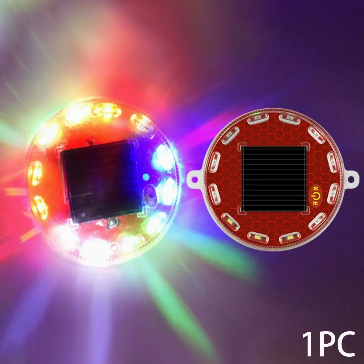Solar-Powered Strobe Warning Light | Touch Control, Auto Light-Sensing, Strong Magnetic Mount, IP68 Waterproof, Multi-Color Flashing Safety Beacon for Vehicles