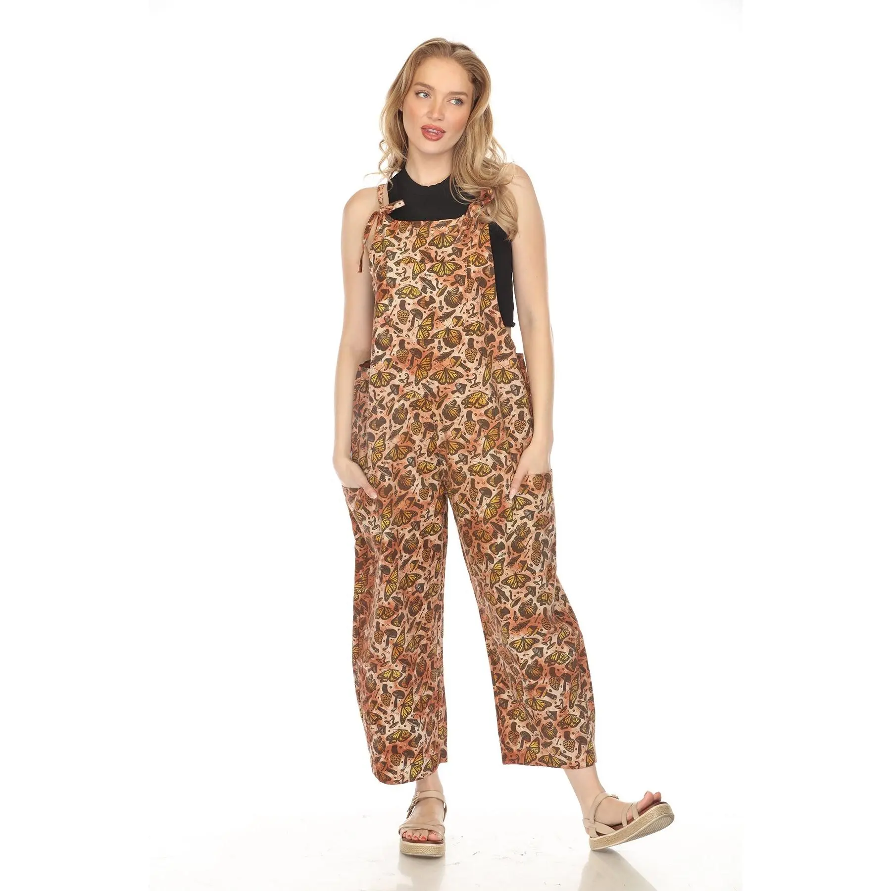 Homespun Butterfly Oversized Overalls