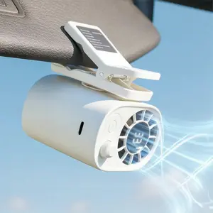 New 2025 USB Rechargeable Car Fan with LED Display – 360° Rotating Clip-On, 100-Speed Adjustable, Personal Cooling Fan with 1800mAh Battery