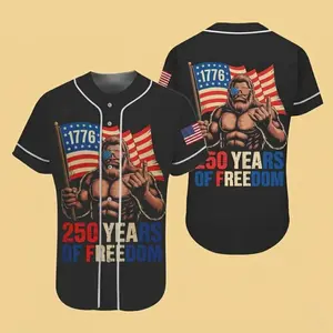 250th Anniversary USA Bigfoot 250 Years of Freedom Baseball Jersey, Funny 1776–2026 Baseball Jersey for Men & Women, Patriotic Gift, 4th of July Gifts
