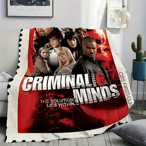 Criminal Minds TV Show Throw Blanket - Season 6 DVD Cover Design with Characters - Soft Flannel Bedspread for Couch, Office, Camping - Red & Black Crime Drama Fan Gift - Machine Washable All-Season Blanket - Limited Edition Collectible Home Decor