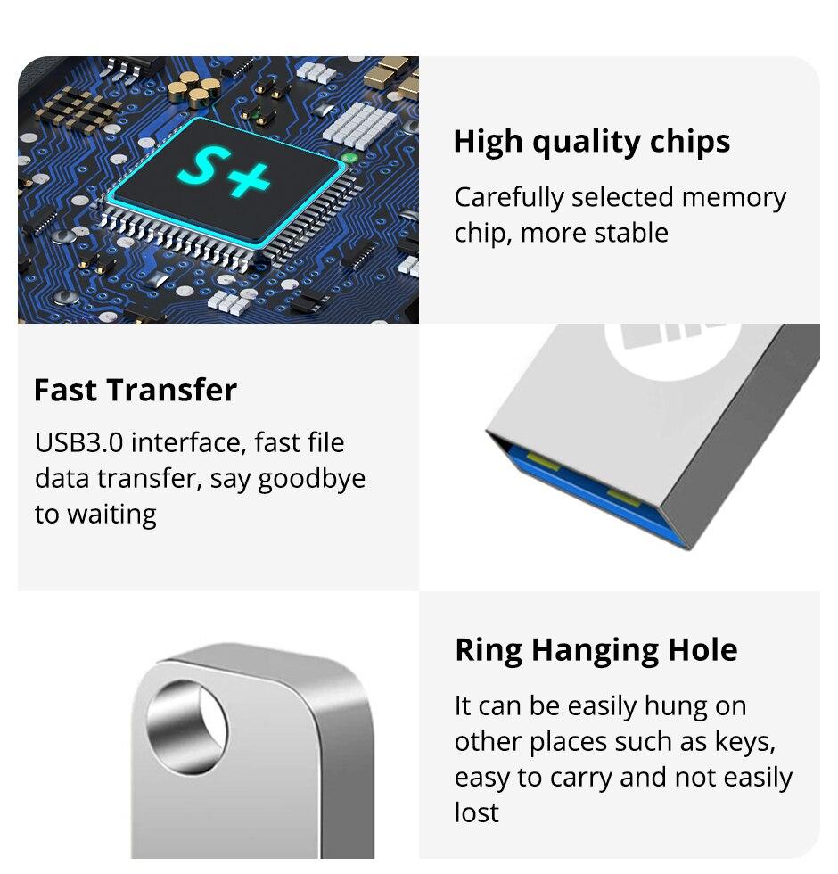 Hot Metal 3.0 USB Flash Drive 64GB Pen Drive for PC Laptop 64GB USB Memory Stick 3.0 Flash Drive High Speed Drive