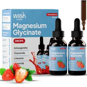 Wish Fusion Liquid Magnesium Glycinate Drops, 2 Pack High Absorption Magnesium Supplements Drops for Women & Men, Supports Sleep, Nerves & Muscles, Magnesium Liquid with Ashwagandha & L-Theanine