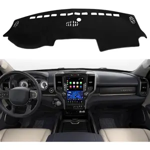Black Dashboard Cover Mat Compatible with 2019-2023 2024 2025 2026 Dodge Ram 1500 2500 3500 Accessories Car Interior Dashboard Cover Sunshade Windshield Glare UV Rays Protector