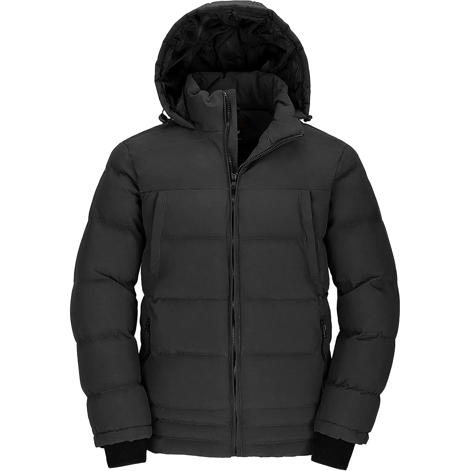 Wantdo Men'S Thicken Puffer Jacket Padded Waterproof Warm Winter Coat with Hood wantdo