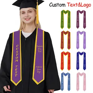 Custom Graduation Stole for Kids & Adults – Personalized Sash with Your Own Text & Logo in Multiple Colors.