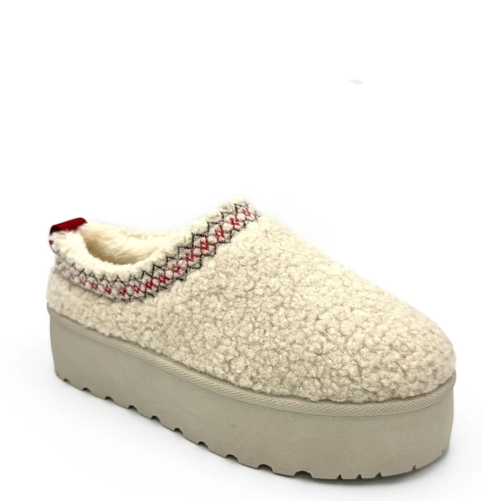Teddy Nude - Women's Sherpa Platform Slippers
