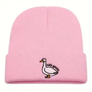 Winter Warm Funny Goose Knitted Hat Silly Goose Skull Beanie Hat Hip Hop Knit Cap for Women Men