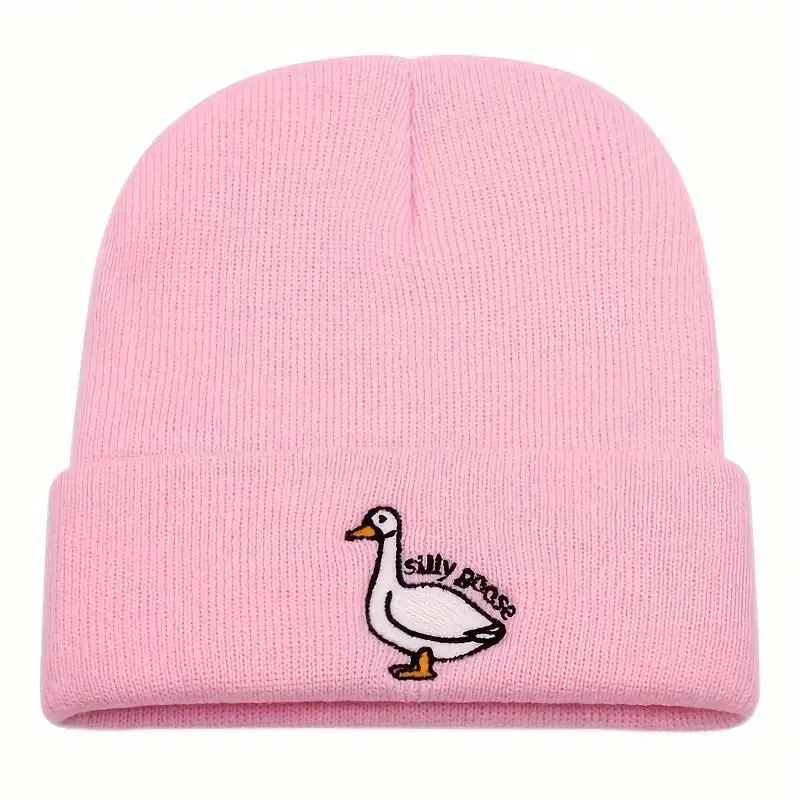 Silly Goose Cuffed Beanie - High-Quality Casual Cozy Fashion Hat for Men, Warm Soft Acrylic Knitted Winter Cap with High Elasticity, Hip Hop Style, Casual Hat, Cozy Beanie