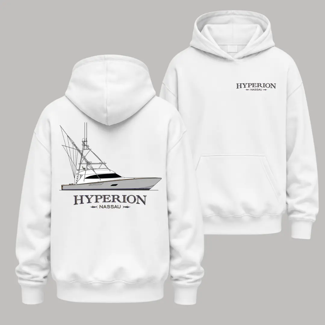 Hyperion Nassau Sport Fishing Hoodie – Offshore Yacht Graphic Hoodie, Soft Cotton Blend Pullover, Deep Sea Fishing Apparel for Men & Women, Boating Gift