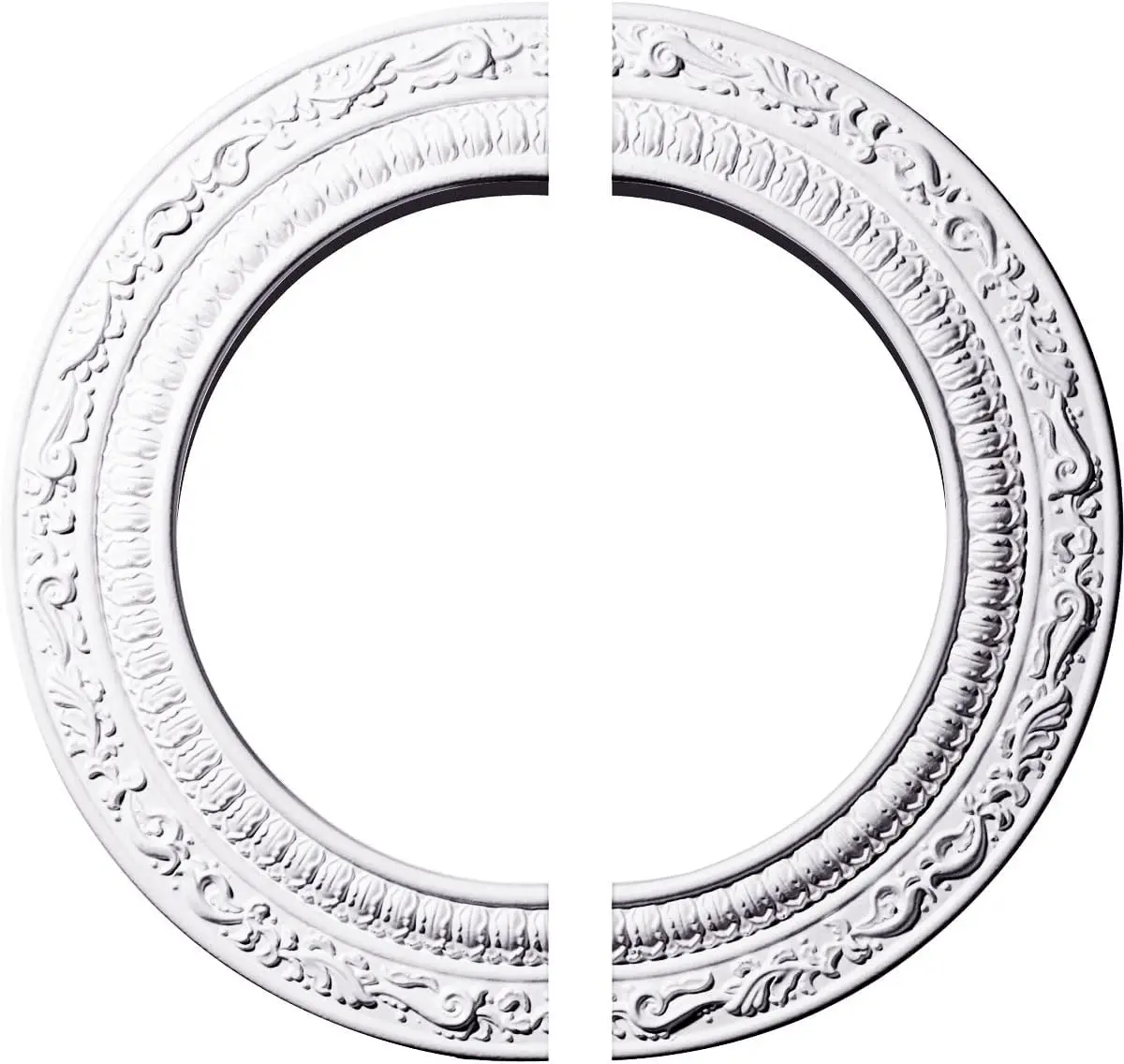CM12AD2 Andrea Ceiling Medallion, 12"Outer Diameter x 8"Inner Diameter x 1/2"Projection (Fits Canopies up to 8"), Factory Primed