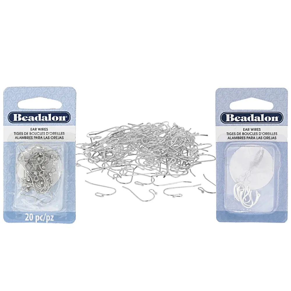 DIY Beading & Jewelry Making Ear Wire Set - JTV Silver-Plated, Stainless Steel, 168 Pieces
