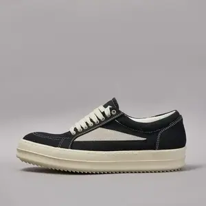 Ricks Shoes Men Twill Canvas Low Top Casual Shoes Women Sneaker Owens Shoe Men Lace Up Black Canvas Shoes Retro Flat Sneakers trendy all-match sneaker new running shoes Footwear Closed Boy Leather Training Trainer