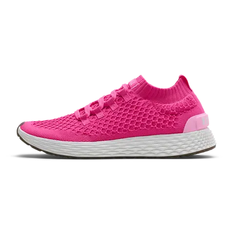 NOBULL Women's Allday Knit Shoe in Neon Pink White - Everyday Walking Sneaker, Comfortable Slip-On Shoe, Casual Trainer