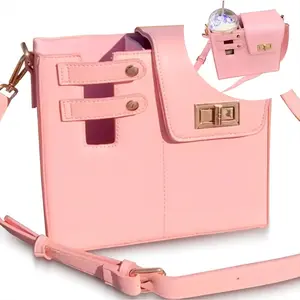 Portable Outdoor Drink Bottle Water Cup Bag, Durable PU Material, Breathable, Fashionable Simple Design, Fits Phone Lipstick Powder, Crossbody Shoulder Bag