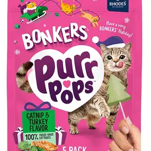 LIMITED TIME ONLY CHRISTMAS BONKERS Purr Pops + Freeze Dryed Cat Treat on a Stick + Snack Treat Freeze-Dried