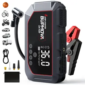 BUPMOVA Portable Car Jump Starter 8500A (ALL Gas, 10.0L Diesel)with 150PSl Tire Inflator, 12V  Battery Charger Jumper Box,Rapid Charger with LED Screen