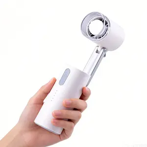 Qawtor Portable Handheld Turbo Fan with LED Light, 5-Speed Rechargeable Cooling Fan, 170° Foldable Design, 18,000 RPM High-Speed Airflow, Compact Travel Fan for Dorm, Office, Outdoor Use, Deals for You Days, Summer Wins