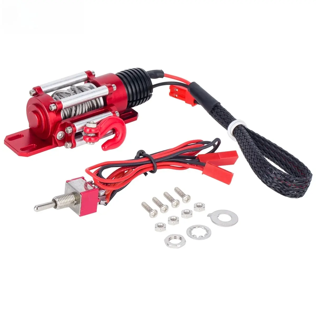 Heavy Duty RC Crawler Winch – Alloy Metal Automatic Wired Durable Winch for 1/10 TRX4 & SCX10