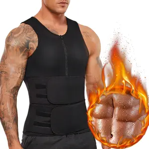 Men's sauna sweat waist trainer vest Double Layer  Compression Vest,  Tummy Control Body Shaping Sleeveless Undershirt