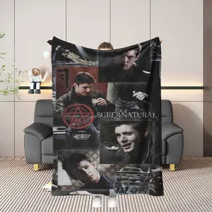 1pc Supernatural Themed Fans Blanket with 2D Print, Cozy All Season Throw Blanket, Perfect Gift for Fantasy Lovers, Comfortable Fabric for Home & Travel