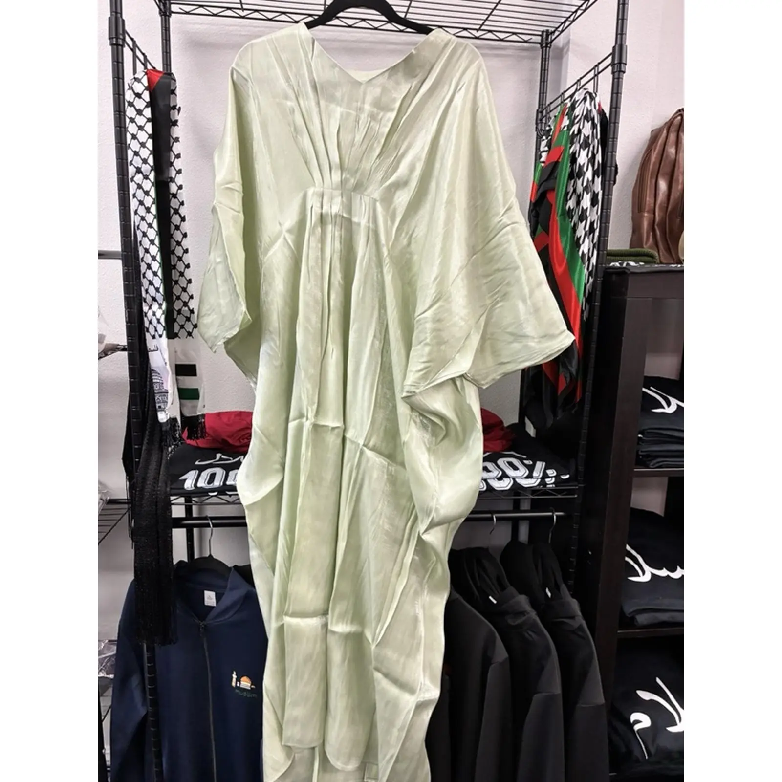 One Size Fits All Metallic Shimmer Dress in Light Green, Yellow, Pink, Salmon, Blue, Bright Green, Dark Blue, Cream, One Size Fits All