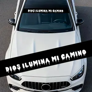 1PC God Illuminated My Road Car Decal, Durable, Self-adhesive, Vehicle Exterior Decoration, Suitable for Cars, Trucks Front Windshield & Rear Window, External Christ-themed Accessories