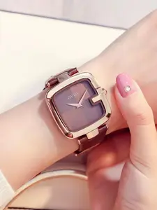 Women's Elegant Square Dial, Fashionable Wristwatch for Women & Girls, Casual Trendy Wristwatch, Trendy All-match & Exquisite Watch for Birthday Gift with Box