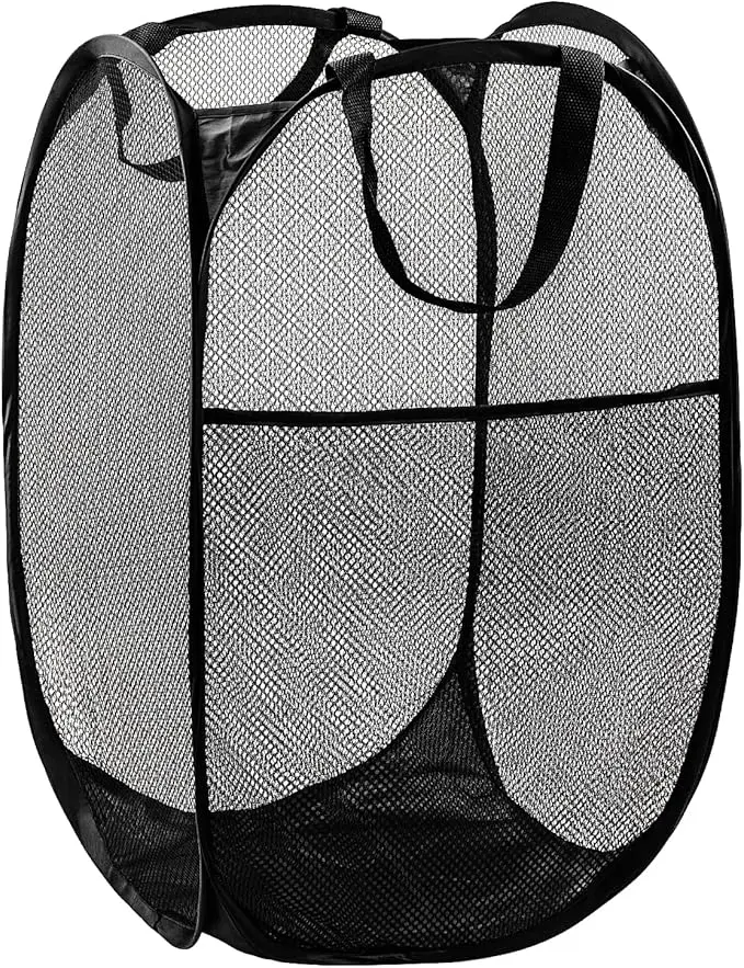 Pop Up Hamper - 1 PCS Mesh Laundry Hamper, Premium Pop Up Design, Foldable Popup Mesh, Black, Ideal for Laundry Storage
