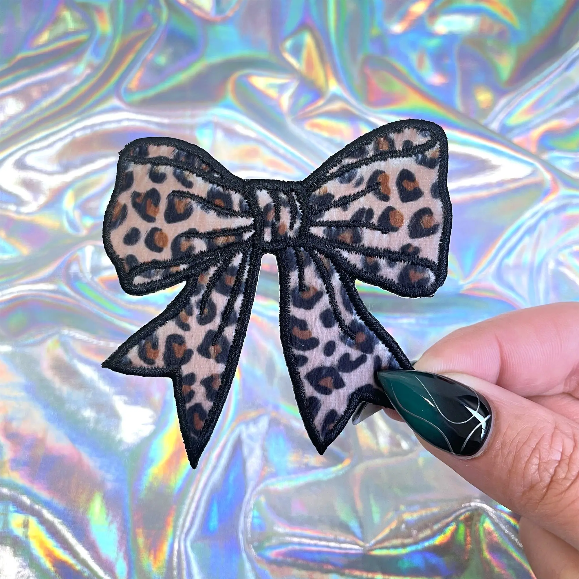 Leopard Print Coquette Bow Iron On Patch