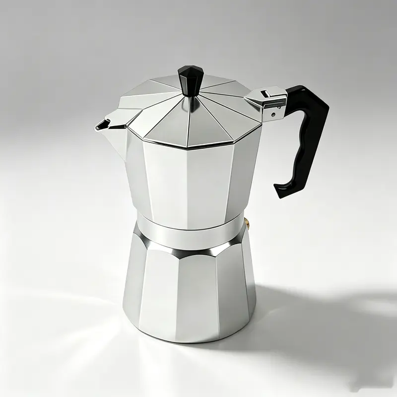 Traditional Aluminum Stovetop Espresso Maker - Lightweight & Efficient 0-500 ml Coffee Machine with Heat-Resistant Handles, Built-In Pressure Safety Valve, Compatible with Gas/Electric Stoves, Recreates Flavor for Studio Apartment, Camping