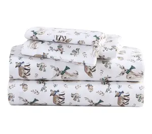 Eddie Bauer Woo dland Friends B eige Cotton Kin g Sheet Set