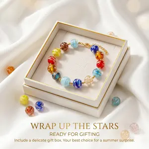 Handmade Non-Natural Crystal Glass Bead Bracelet - Transparent Stylish Bangle, Daily Wear & Gifting Accessory